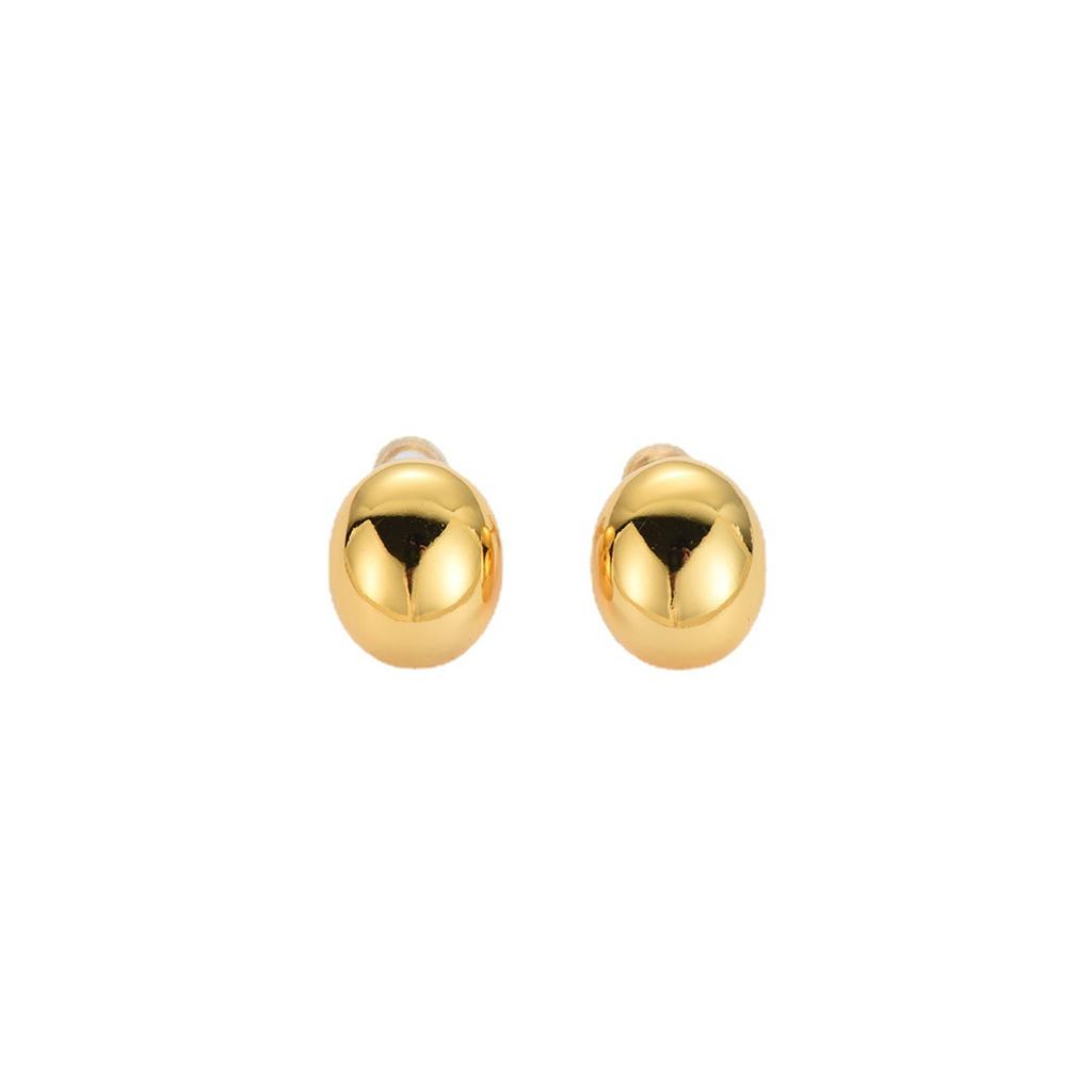 Wind Oval Hollow Jelly Bean S925 Silver Needle Earrings Earrings Fashion Commuter Versatile Earrings Women