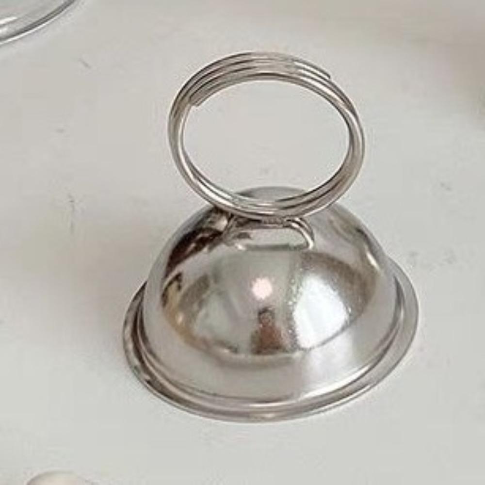 3 Stück Silber Edelstahl Kartenhalter Stabile Basis Multifunktionale Metall-Notizklammern Minimalismus Design Tischkartenständer