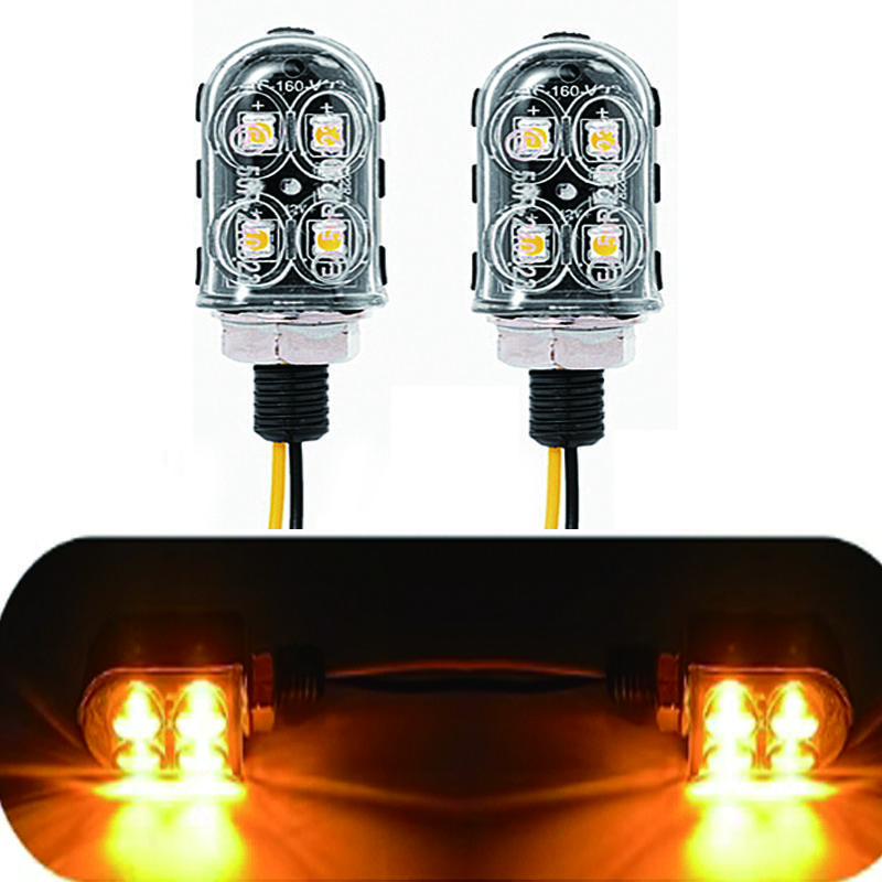 8mm Mini LED Motorcycle Turn Signal Lights Flasher Blinker Indicator Lamp For Honda Yamaha Cafe Racer Mini Moto Turn Signal