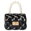 Stylish and Elegant Pearl Diamond Rhombus Bag Mini Children's Shoulder Messenger Handbag