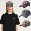 Retro Washed Distressed Duckbill Cap, Unisex Spring Autumn Shark Embroidery Adjustable Soft Hat