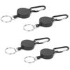 4 llaveros telescópicos antirrobo creativos retráctiles, cuerda de nailon, mosquetón para exteriores, soporte para teléfonos móviles, carteras