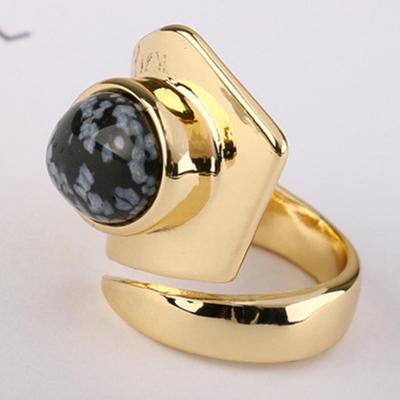 Vintage  Natural Stone 18mm Diameter Ring For Women Ladies Retro Finger Decorations