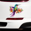 QT2470# Vibrant Hummingbird & Floral Waterproof Car Decorative Decal, Suitable for Cars, Laptops, Bumpers, Glass Window Sticker