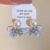 Silver Needle Butterfly Heart Earrings with Blue Gradient Drip - Elegant Autumn/Winter Studs