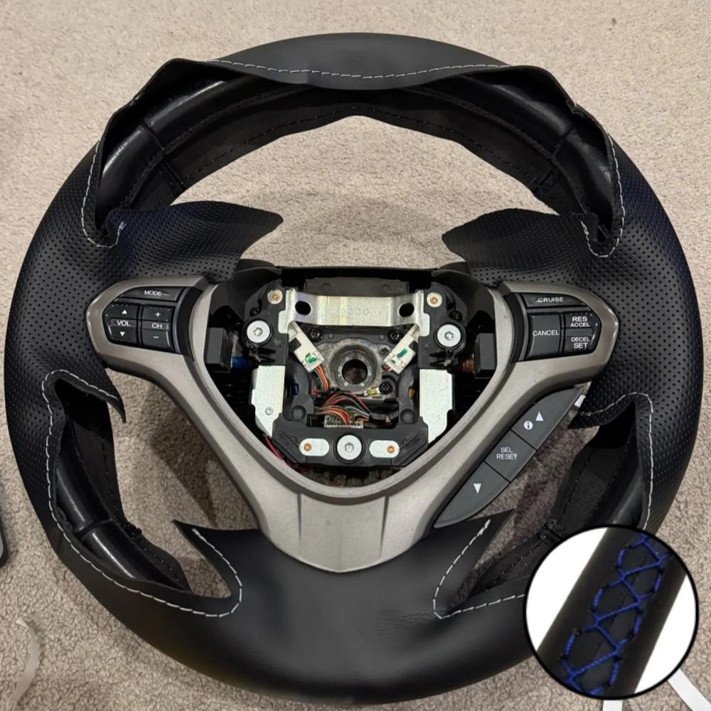 Hand-stitched Perforated Non-slip Microfiber Leather Steering Wheel Cover For Honda Spirior OId Accord 2009-2013 Car Accessories