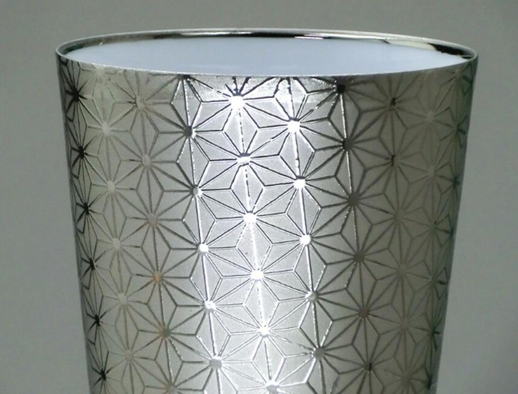 Select Wooden Made In Model 896520 J-kitchens Ultra-thin, Light-transmitting Tumbler, Platinum, Asanoha, Box, 370ml, Japan, No.