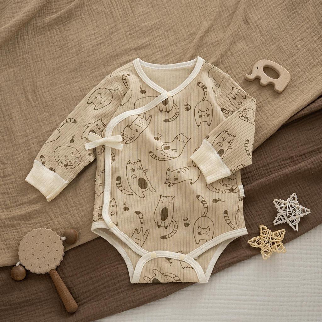 Four Seasons Newborn Baby Romper with Belly Protection: Spring-Autumn Long Sleeve Bodysuit