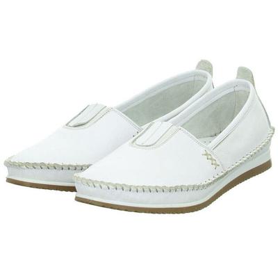 Women's Andrea Conti Smooth Leather White Slip-ons