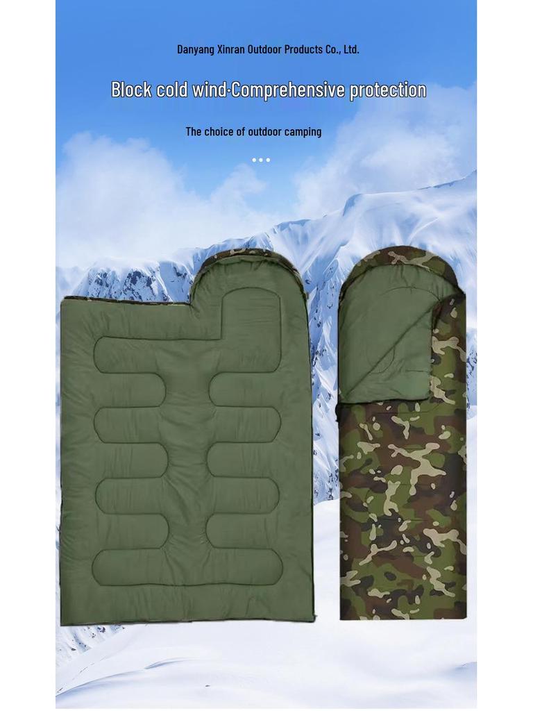 Přenosný větruodolný zesílený nouzový spací pytel pro dospělé s kapucí pro turistiku a kempování