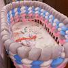 European Single Strand 5cm Cable Knit Baby Bed Bumper - Handmade Anti-Collision & Anti-Fall Decoration