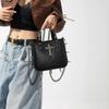 Personalization Popular Dark Girl Punk Style Nail Rivet Cross Small Square Bag Trendy Chain Women's Crossbody Bag