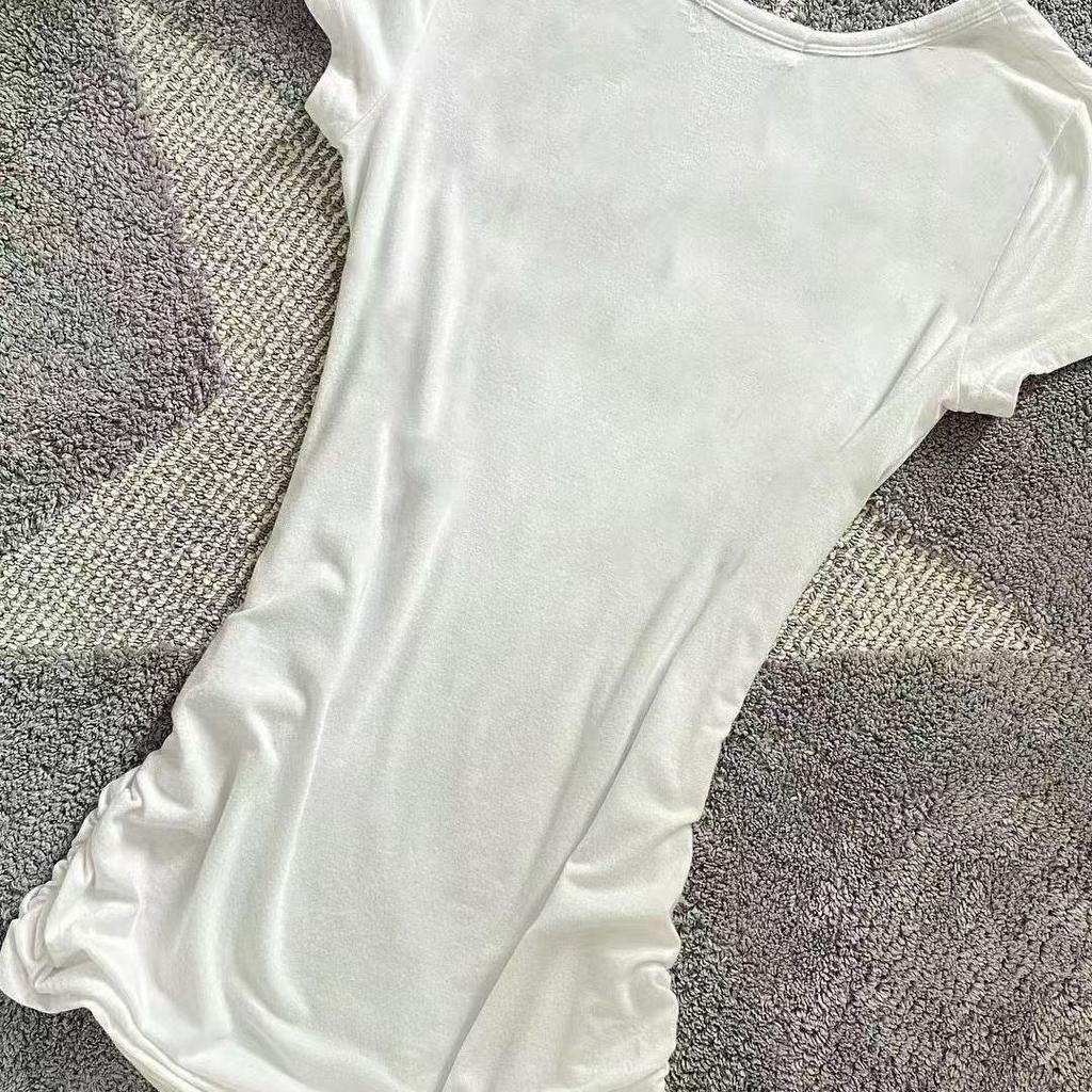 Dziewczęce koszulki Y2K Piękne Seksowne Modne Długi Styl Krótki Rękaw Sportowe Koszulki Dla Kobiet Koszulki