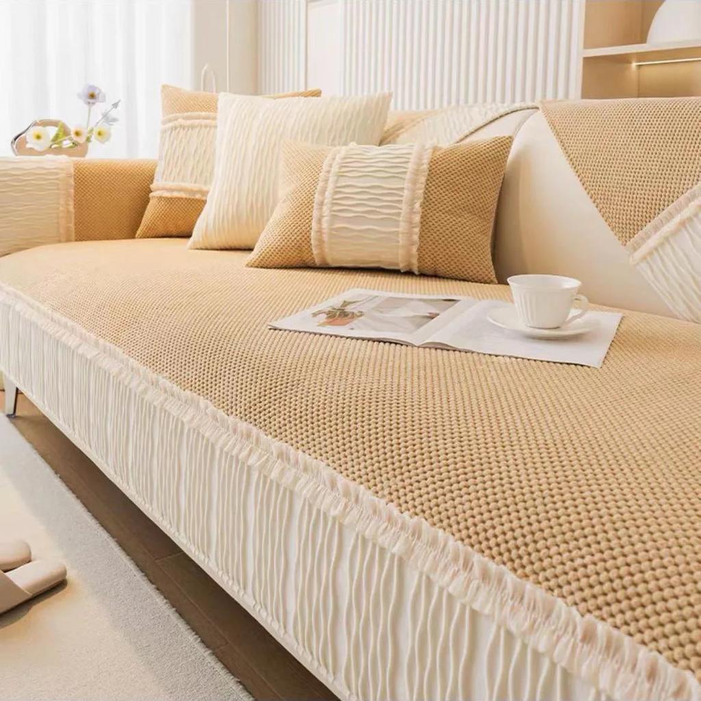 New French Cream Style Sofa Cushion All Seasons Universal Leather Sofa Cover Cover Cloth Towel Non-Slip Cushion