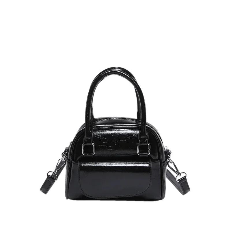 

PU однотонная женская сумка на молнии, универсальная модная сумка через плечо, мягкая, простая сумка на плечо в западном стиле