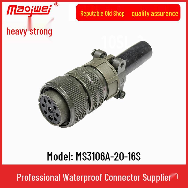 Heavy Duty 9-Pin Male-Female Connector, US Standard Plug (MS3106A20-16S Socket, MS3102A20-16P)