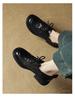Top Grain Cowhide Women's Round Toe Lace-up Loafers - Autumn 2025 Luxury Hand-Grained Leather Shoes