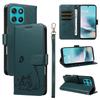 Portafoglio con Slot per Carte Magnetiche Custodia per Telefono in Pelle con Gatto Embossato Per Motorola G56 G06 G86 G75 G35 Edge 60 Pro 50 Fusion Copertura Flip