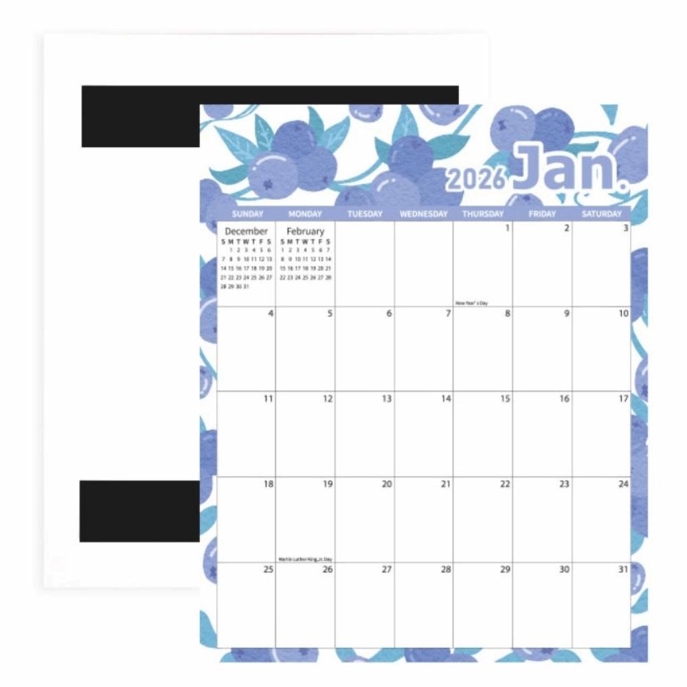 Durable Creative English Magnetic Calendar Notes Colorful 12 Month Calendar Thick Paper INS Monthly Planner Calendar Home Use
