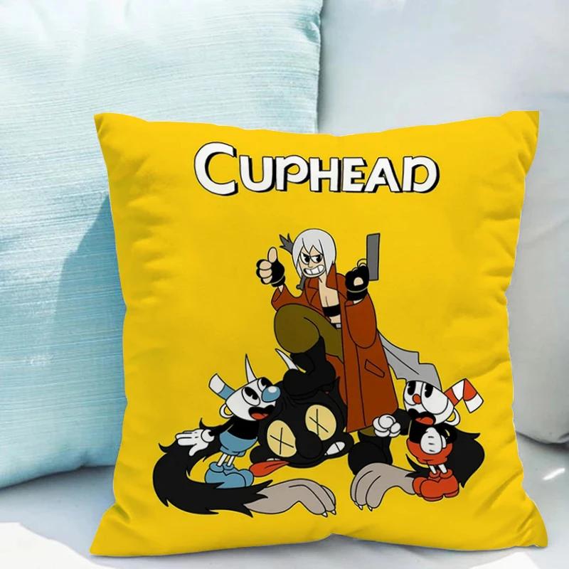 

Cushion Covers 45x45 C-cuphead Ornamental Pillows for Living Room Pillowcase 40*40 Fall Decor Lounge Chairs Body Pillow Cover 12x12Inch