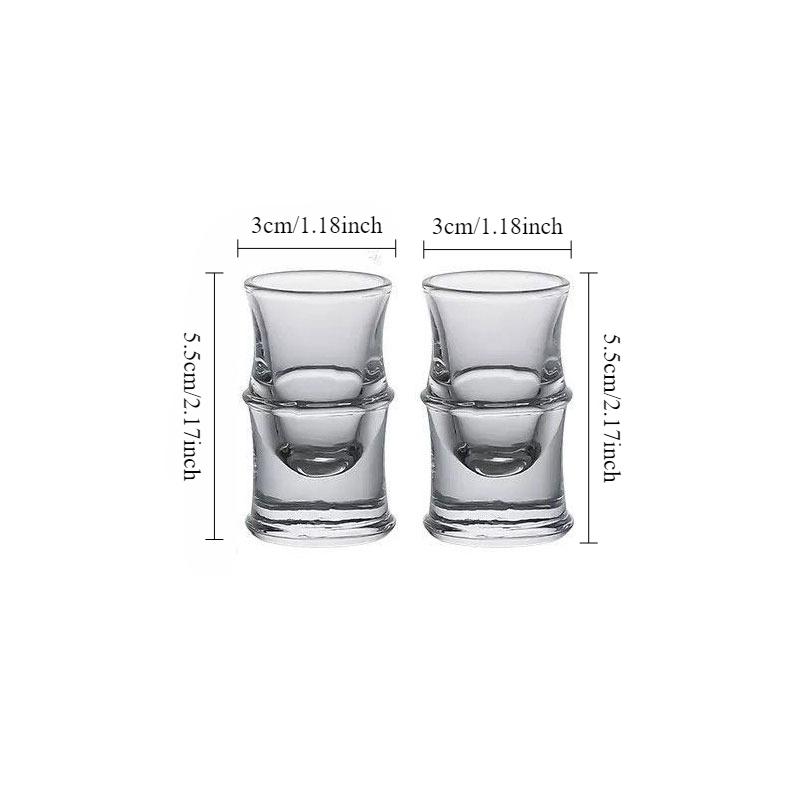 2pcs Shot Glass Transparent Liquor Cup Iceberg Bottom Wine Glass Creative Baijiu Cup Drinkware Bar Exquisite Wine Glasses Cup 2pcs