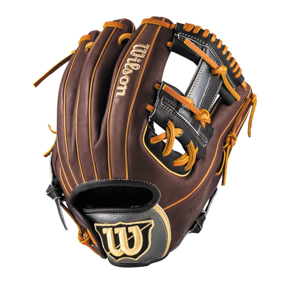 

Wilson Baseball Glove for General The Wannabe Hero DUAL 86PF Black x Dark Brown Use, Model, Infield, Right-Handed Throw, (WBW104374)