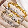 Hot Sale American Simple Luxury Gold Silver Twisted Fine Bracelets Bangles Tarnish Free Gold Bracelet Waterproof Bangle