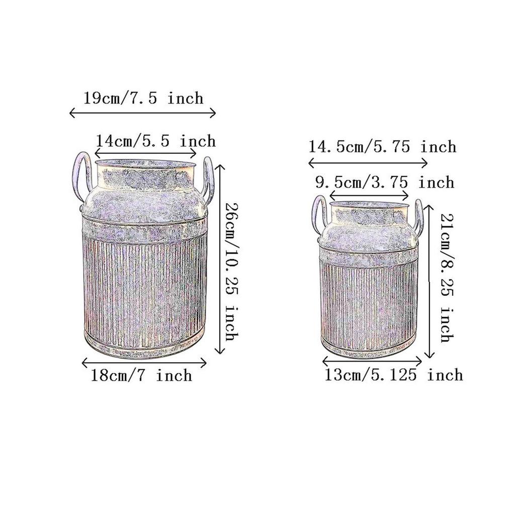 2Pcs Chic Pitcher Vase Shabby Chic Vase Farmhouse Jug Vase for Wedding Office