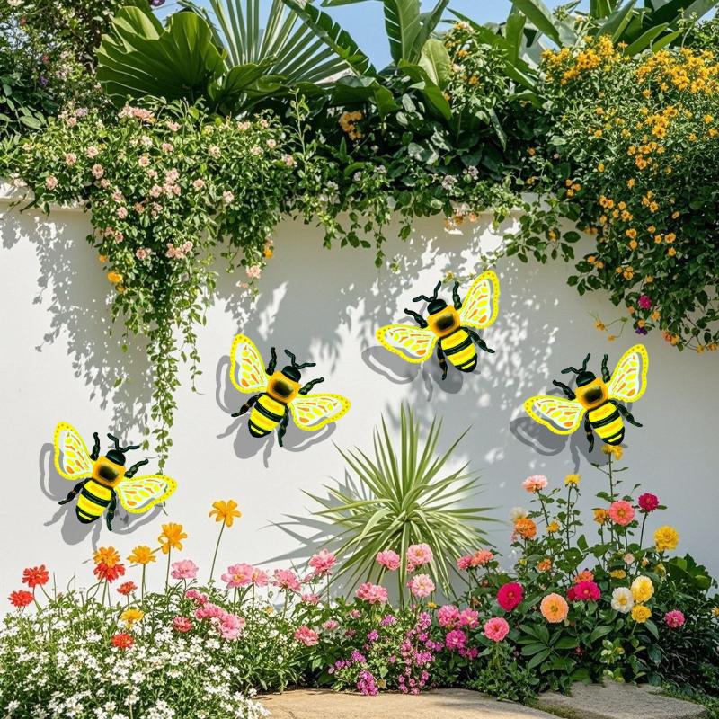 1/3Pcs Iron Bees Ladybugs Butterflies Wall Decor Colorful Garden Decoration Outdoor Indoor Metal Craft Vibrant Home Furnishings
