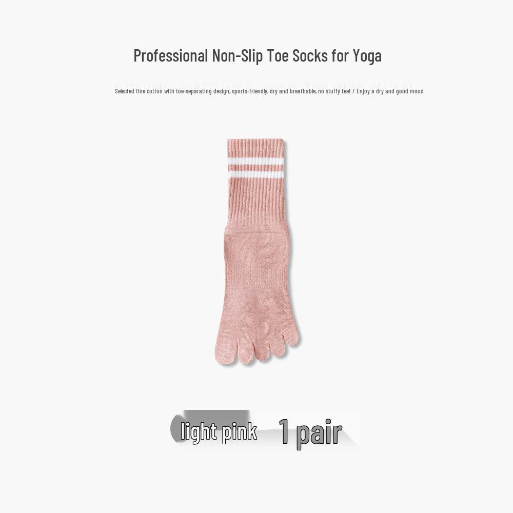 Women's Non-Slip Five-Finger Mid-Calf Yoga, Pilates, & Fitness Compression Socks
