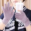 1Pair Black Gray Men & Women Winter Warm Fingerless Gloves For Writing And Touch Screen Use Casual Outings Riding Gloves