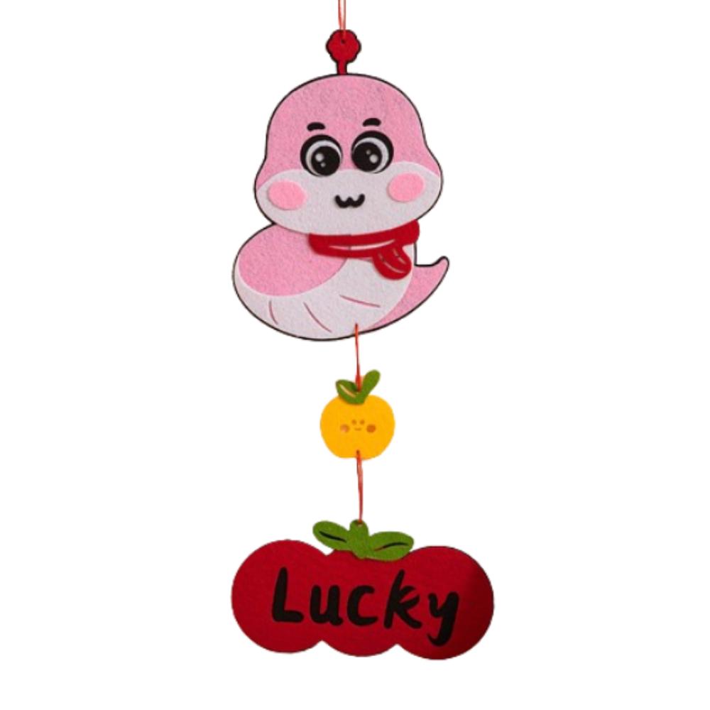 

Мультяшный китайский кулон года Змеи, нетканый подвесной орнамент с иероглифом «Фу», украшение для гостиной Style 2