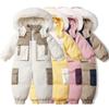 Snowsuit for Toddler Warm Skiing Jumpsuit for Boys Girls Winter Outdoor One-Piece Puffer Hooded Jackets Kids Ski Snow Suit Windproof Snowboard Suit