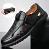 Fashion 2024 Summer Men's Sandals Hollow Leather Shoes for Men Fashion Breathable Business Shoes Hole Men's Sneakers Classic Dad Sandals