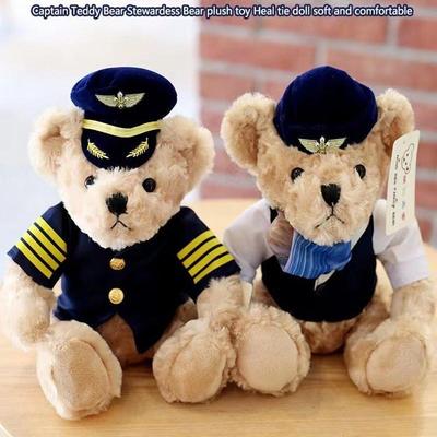 25cm Παιδικό Παιχνίδι Κούκλα Καπετάνιος Αρκούδος Στολή Αστυνομικός Αρκούδος Γεμιστό Παιχνίδι Κούκλα Αεροπόρος Πιλότος Αεροσκαφών Κούκλα Αεροσυνοδός Αρκούδος