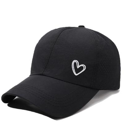 Simple Love Heart Ponytail Baseball Cap Solid Color Lightweight Sunshade Sun Hat Thin Quick Drying Snapback Hat Outdoor
