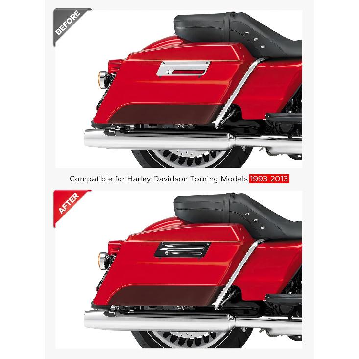 Amazicha Satteltasche Satteltaschen-Verriegelungsabdeckungen Schwarz Kompatibel für Harley Davidson Touring Street Glide, Electra Glide, Road Glide 1993-2013