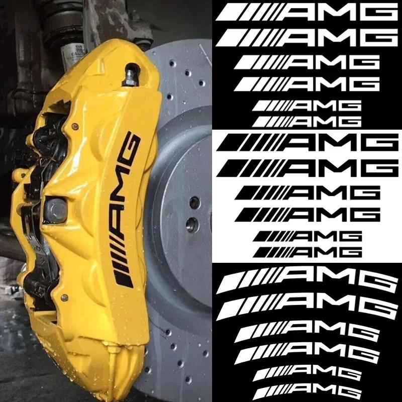 DQY2 New 2025 Hot 6Pcs for Mercedes Benz AMG W203 W204 W205 W211 W212 W213 W218 W463 W210 W176 W218 C63 E63 Car Brake Caliper Sticker