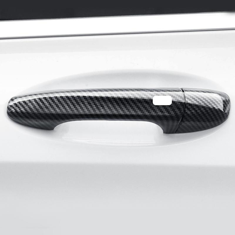 Car Exterior Carbon Fiber Style Door Handle Cover Trim Fit For Mercedes Benz GLC E Class W205 X253 W213 2016 2017 2018 
