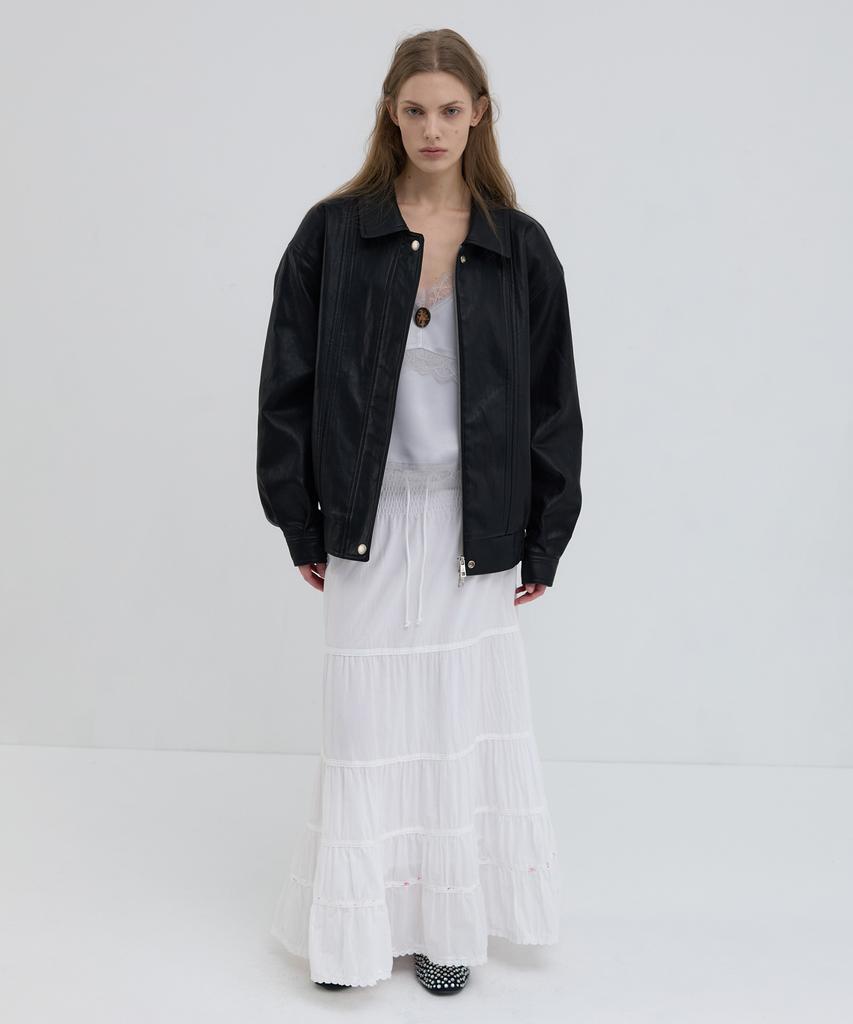Overdueflair Vintage Leather Blouson Jacket_Black