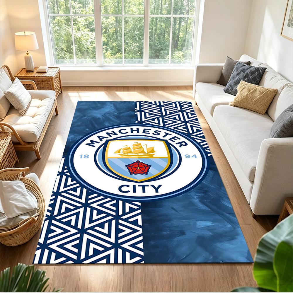 Manchester City Football Club Decorative Area Rug Soft Plush Non-slip Bottom Kitchen & Bathroom Use Fashionable Home Decor Perfect Gift