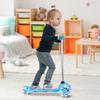 Adjustable Three-Wheel Scooter With Led Light-Up Wheels, Blue