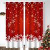 Christmas Curtain Living Room Panel Set Xmas Window Curtains Sparkle Reindeer Snowflake Print Decor Made Of Polyester Sitting