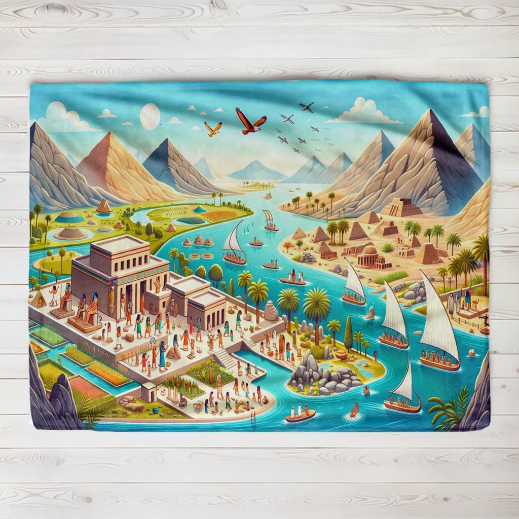 Ancient Egyptian Civilization Thin Blanket The Ancients Daily Printed Warm Throw Blanket for Sofa Bedroom Office Plush Quilt
