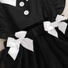Newborn Infant Baby Girl Halloween Romper Dress Flutter Sleeves Square Neck Tulle Patchwork Jumpsuit Costumes