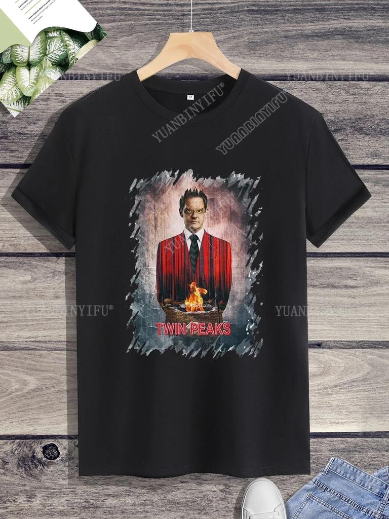 Hipster Twin Peaks Printed Unisex Shirt Loose T-shirt Top Short Sleeve O-neck Street Hot Sale