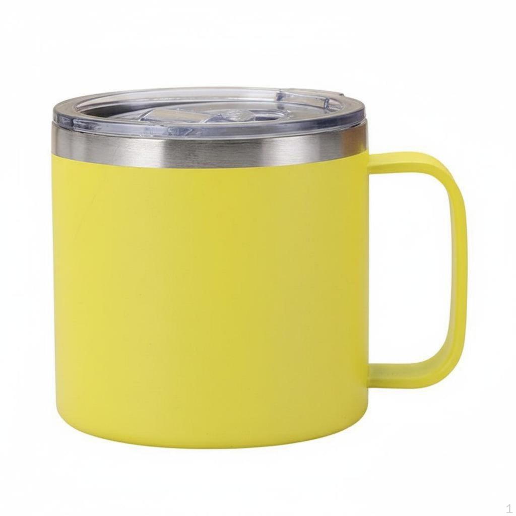 14oz Stainless Steel Coffee Mug Double Walled Vacuum Insulated with Handle Keeps Drinks Warm &