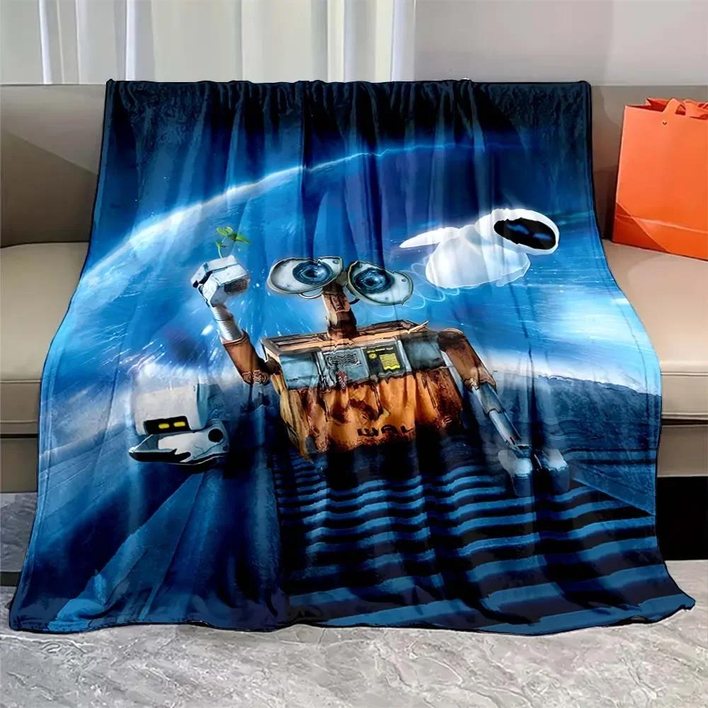 Soft Warm Plush Throw Blanket with Anime Robot Walle Design for Bedroom Living Room Sofa Bedspread Suitable for Cozy Home Decor