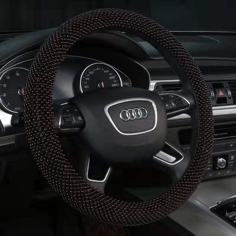 Golden Bead Wooden Bead Series Handwoven Non-slip Steering Wheel Cover