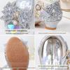 Silver Fish-Mouth Pearl Pendant Sandals - New Style, Soft-Soled Girls' Princess Shoes for Performance.